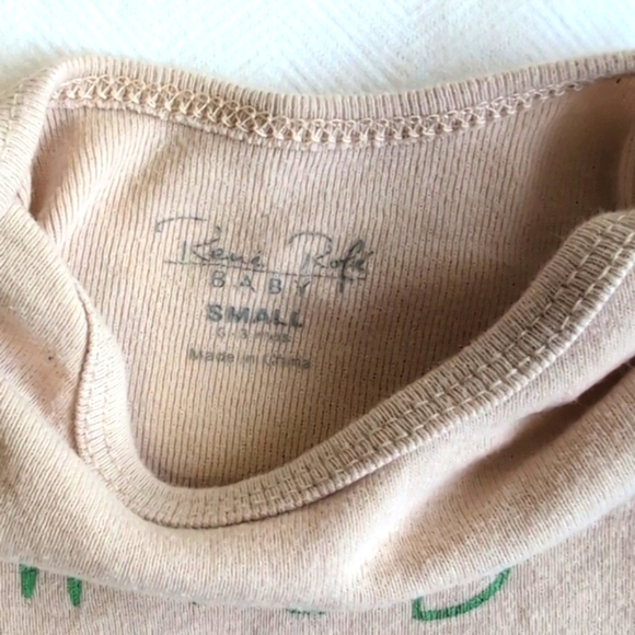 rene rofe wild one beige cotton short sleeve bodysuit 0-3 months baby unisex - Picture 3 of 6